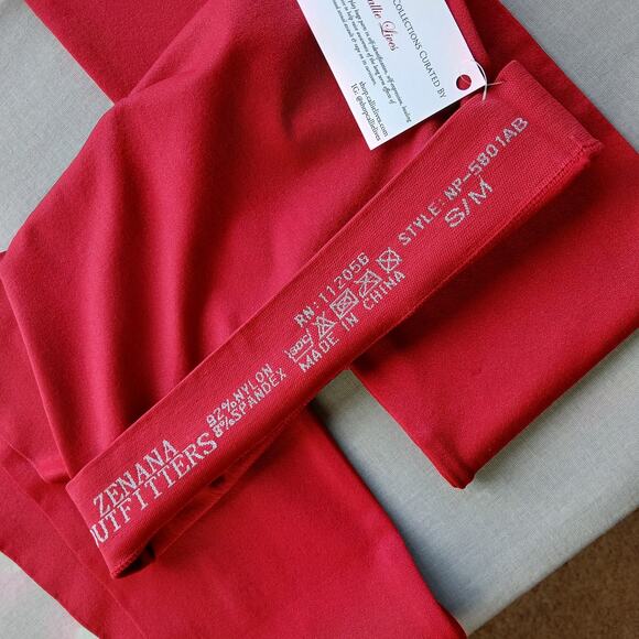 S/M Callie Tamale: Red Hot Seamless Leggings Small Medium footless elastic-free - Picture 5 of 9